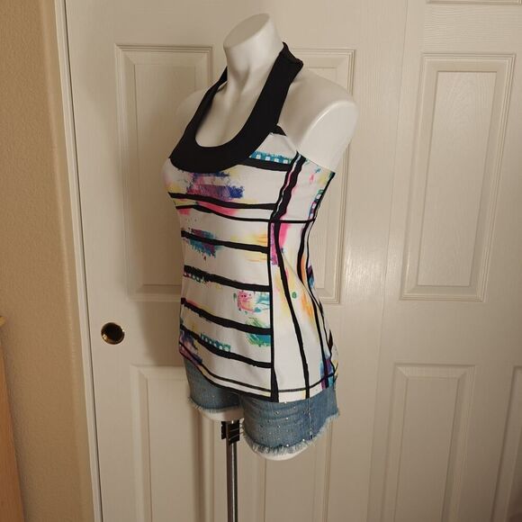 Lululemon Scoop Neck Tie Dye Striped Tank sz 8 - Picture 6 of 12